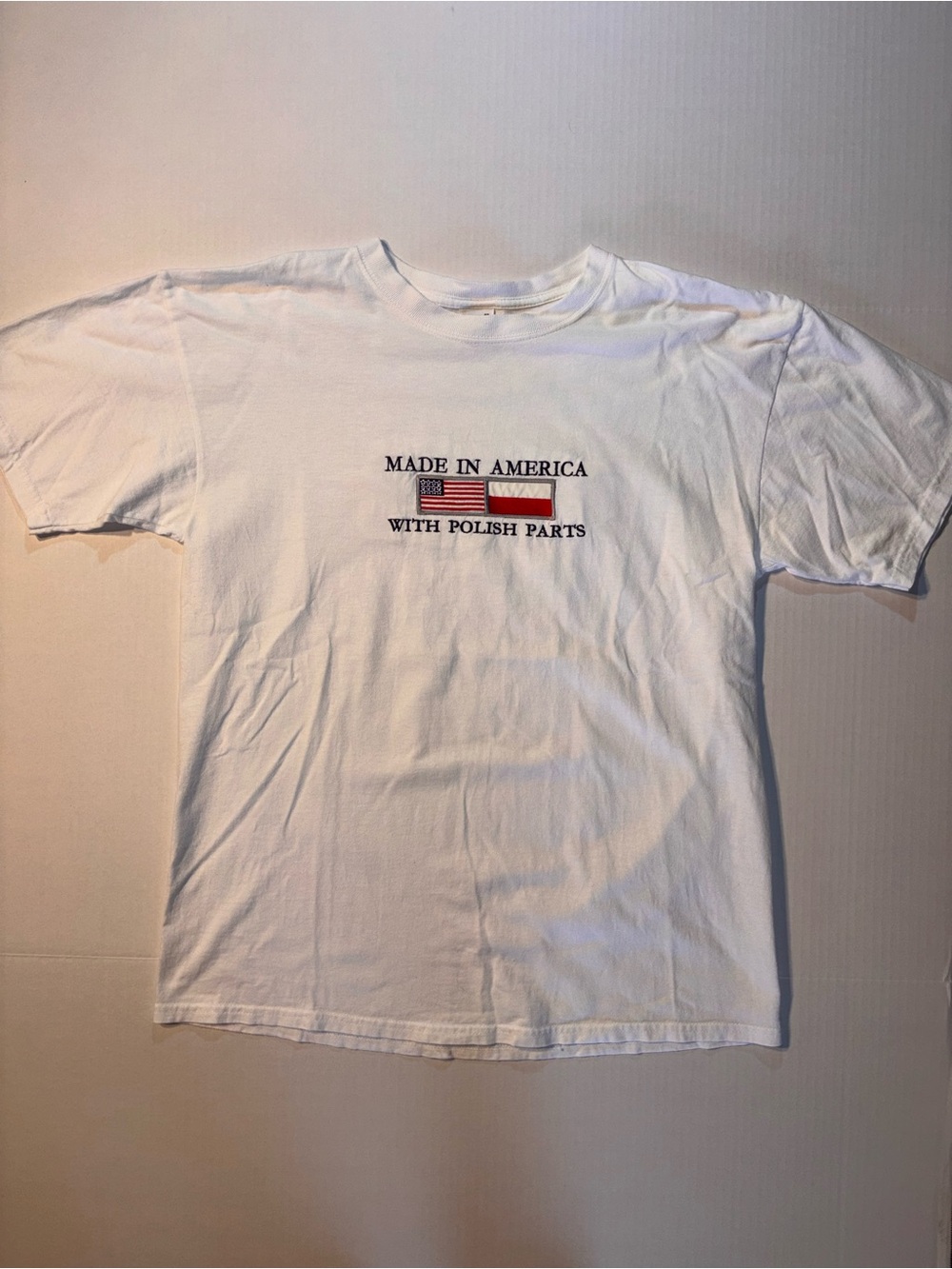 Vtg Anvil Made In America With Polish Party Heritage Novelty Slogan Tshirt Sz L